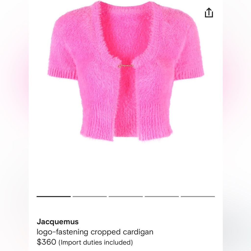 Jacquemus Logo Cropped Cardigan, Pink Cardigan